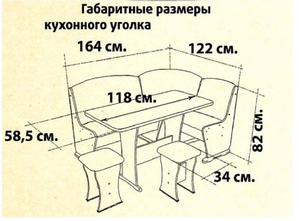 Уголок для кухни размеры фото 18