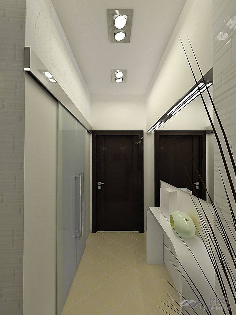 Освещение в коридоре с натяжным потолком в квартире фото