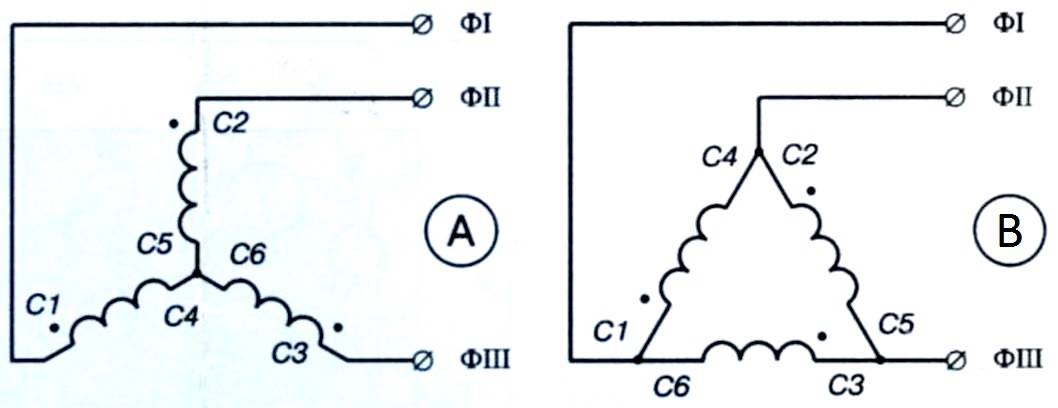 Двигатель асинхронный 380 схема подключения