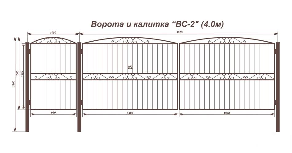 Чертежи ворот из профильной трубы с размерами