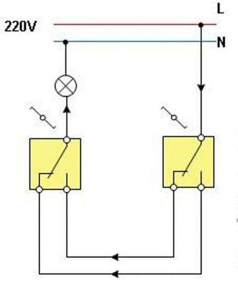 Как подключить проходной выключатель: схемы управления освещением с двух, трёх и более мест