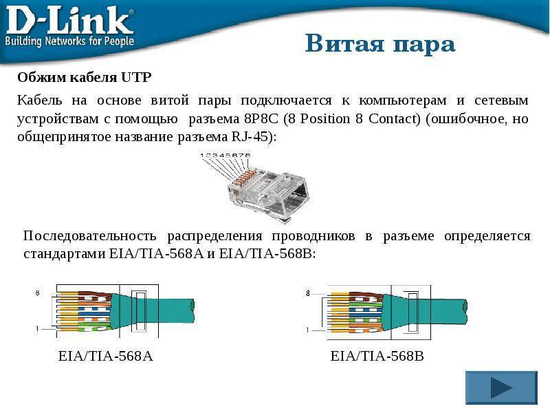 Витая пара обжимка 8 схема для роутера