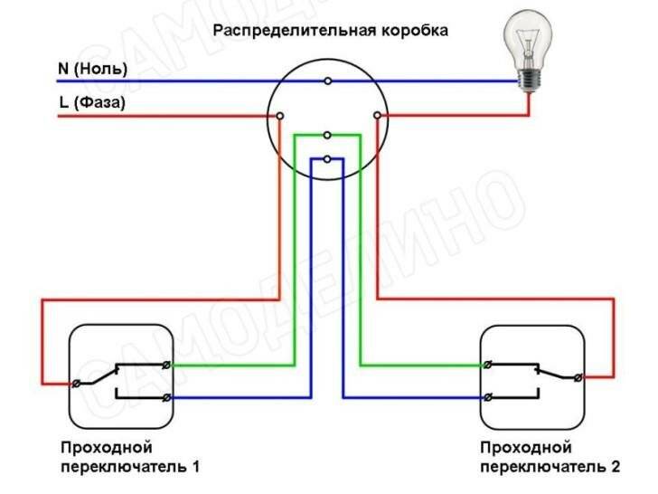 Проходные двухклавишные выключатели: 5 схем | блог домашнего электрика