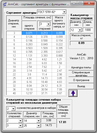 Онлайн калькулятор – рассчитать вес арматуры 1 метра погонного по госту + таблица