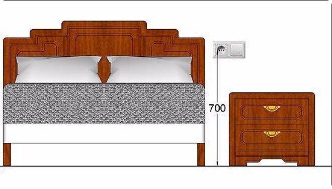 Розетки в спальне - высота прикроватных, для телевизора, расположение розеток в спальне