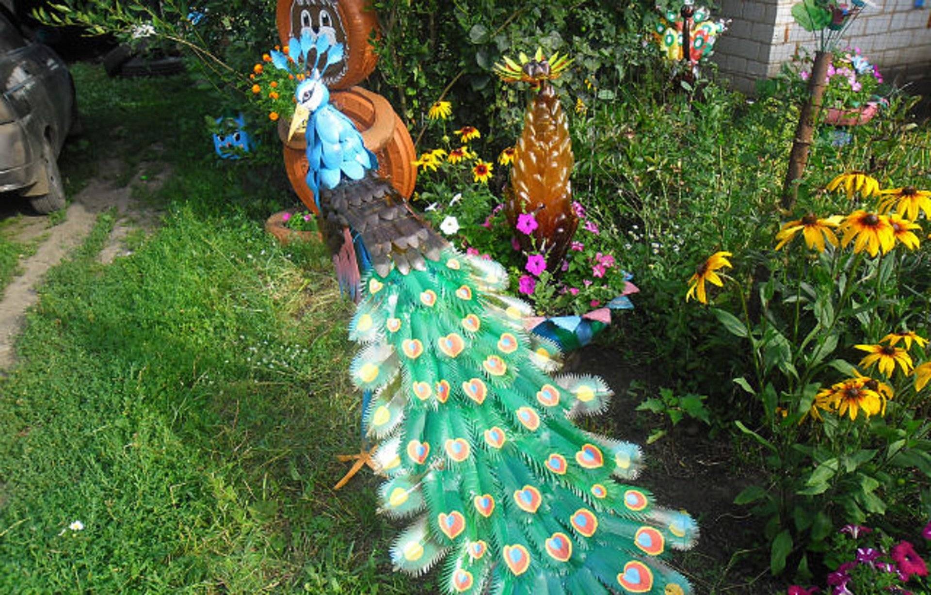 Садовые фигурки из пластиковых бутылок: 27 фото - каталог статей на сайте - домстрой