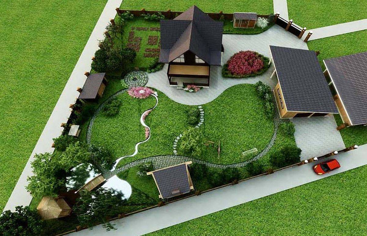 Участок 6 соток: планировка благоустройства дачного участка, сада и придомовой территории