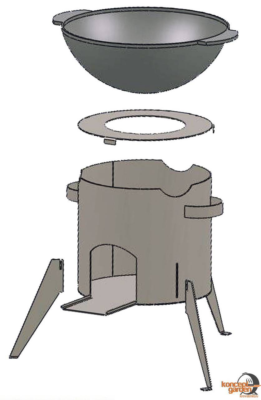 Печь для казана своими руками: как сделать устройство из металла или автомобильных дисков, газовая печка под казанную установку
