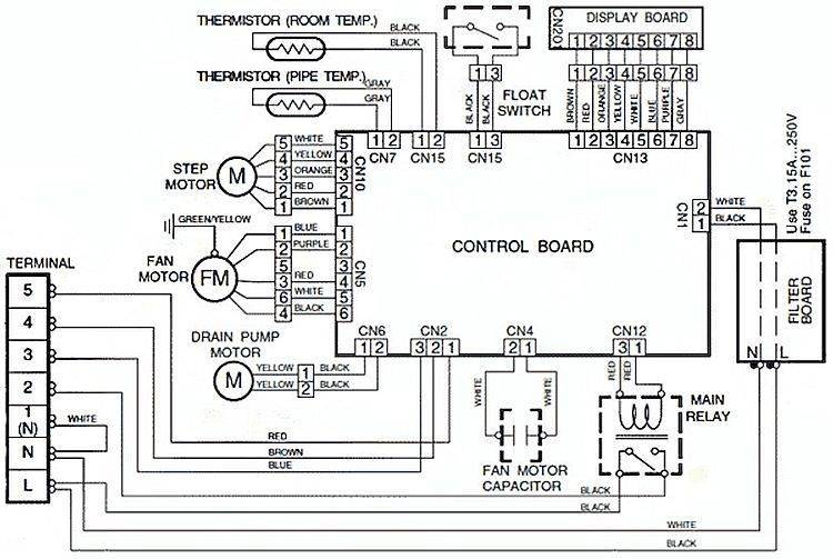 Схема электрооборудования кондиционера