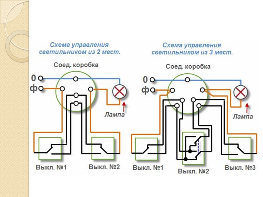 Подключение проходного выключателя схема с двух мест своими руками схема