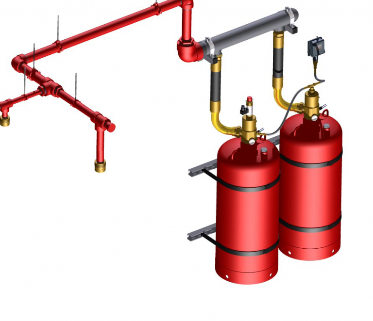 Газовое пожаротушение: классификация, типы огнетушащих газов,  проектирование, монтаж и обслуживание