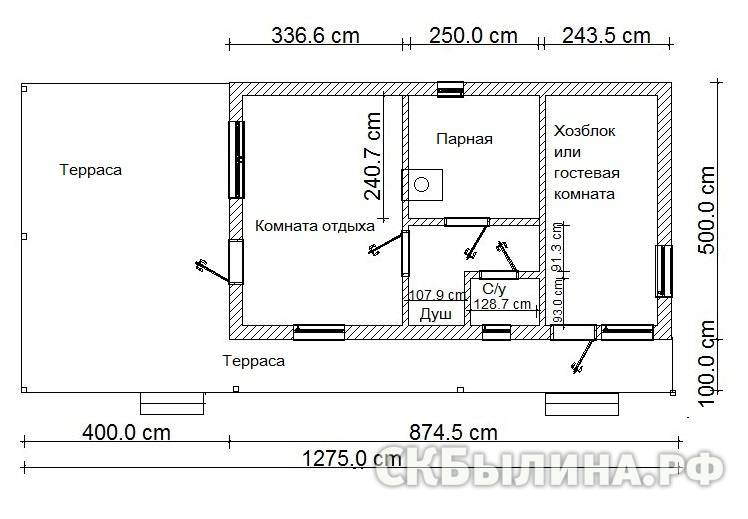 Баня с хозблоком под одной крышей проекты фото