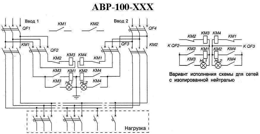 Автоматический ввод резерва схема