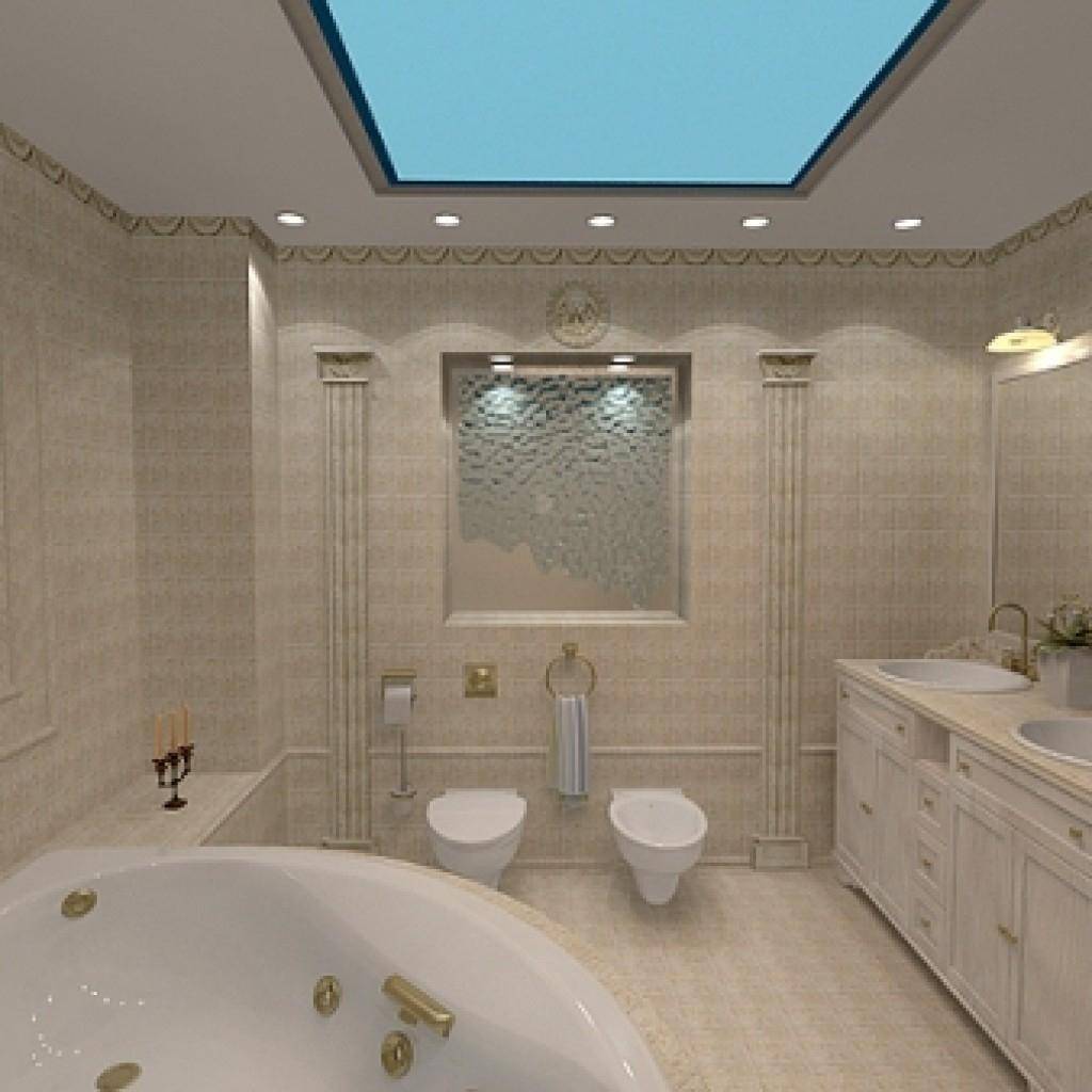 освещение в ванной комнате дизайн на потолке