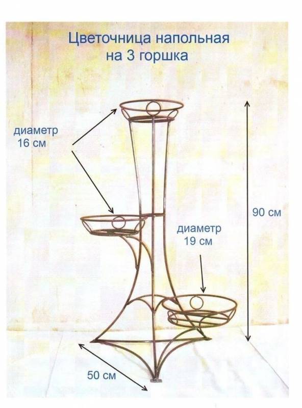 Подставка под цветы напольная металлическая своими руками чертежи и размеры