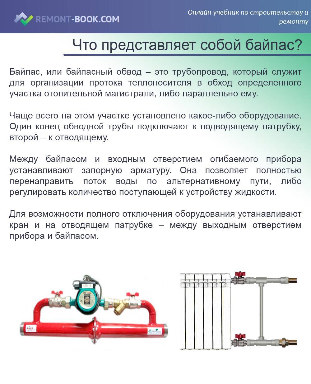 Байпас в системе отопления: что это такое, для чего нужен, устройство, установка и замена, диаметр клапана