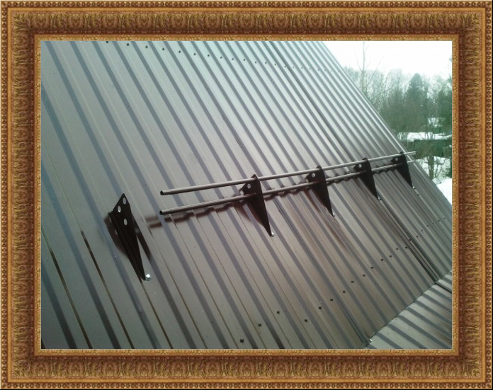  снегозадержателей на крыше из профнастила