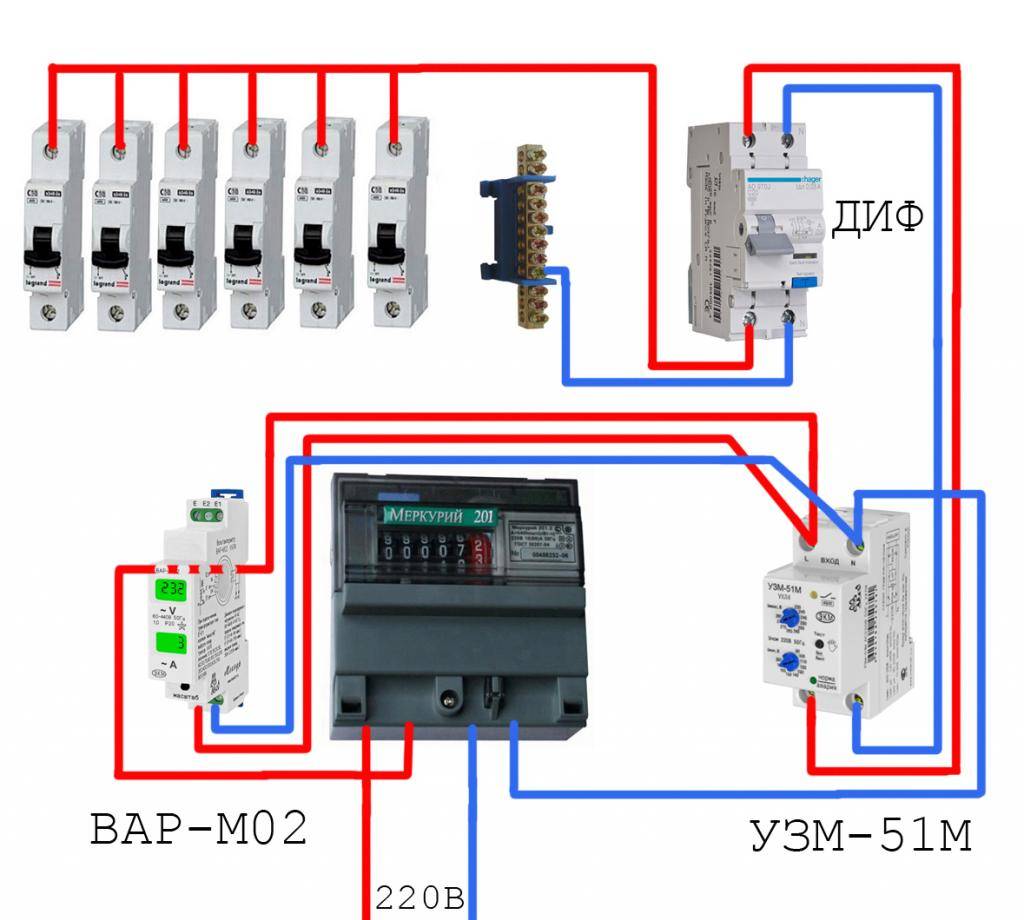 Реле напряжения схема подключения в однофазную сеть