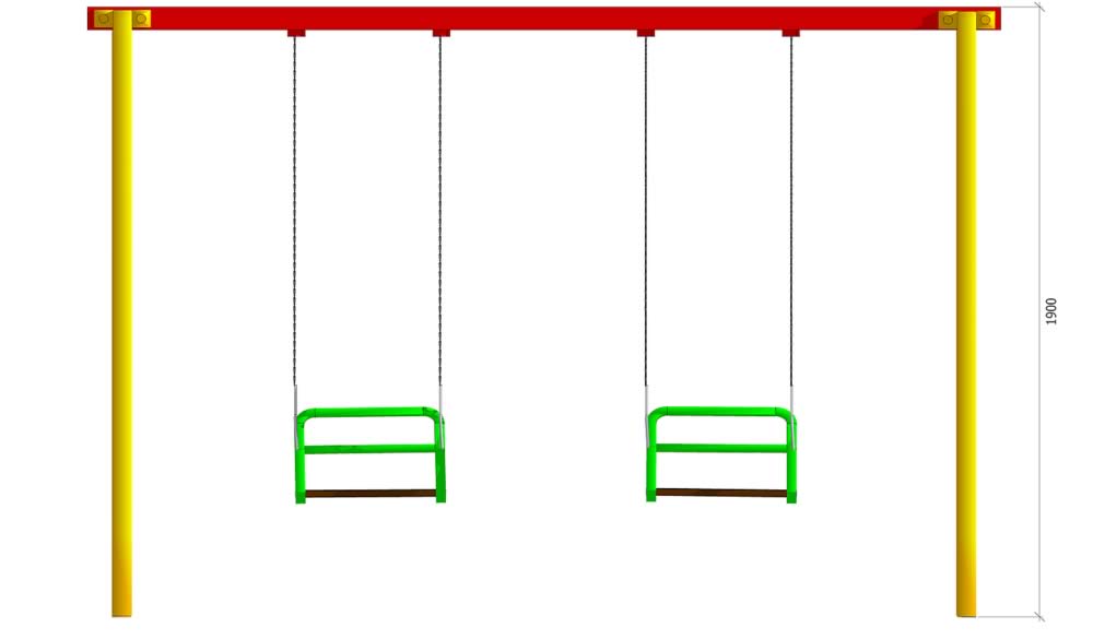 Чертеж качели на двоих