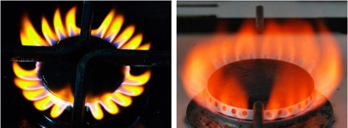 Почему природный газ горит красным пламенем