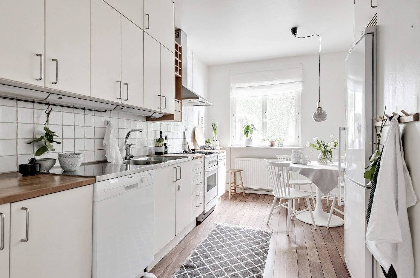 Прямая кухня в скандинавском стиле фото