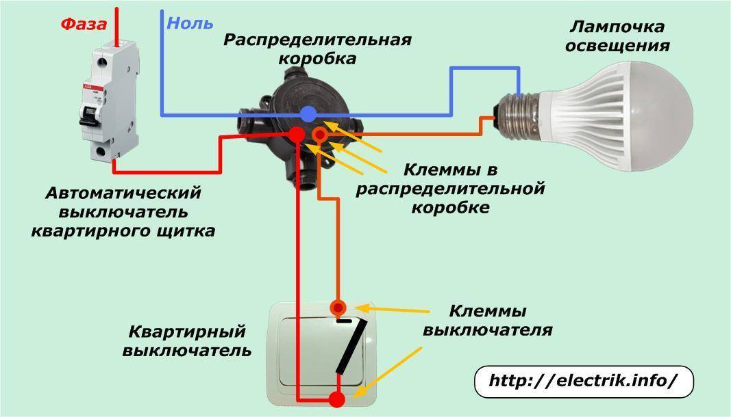 Схема выключателя света с одной клавишей от розетки