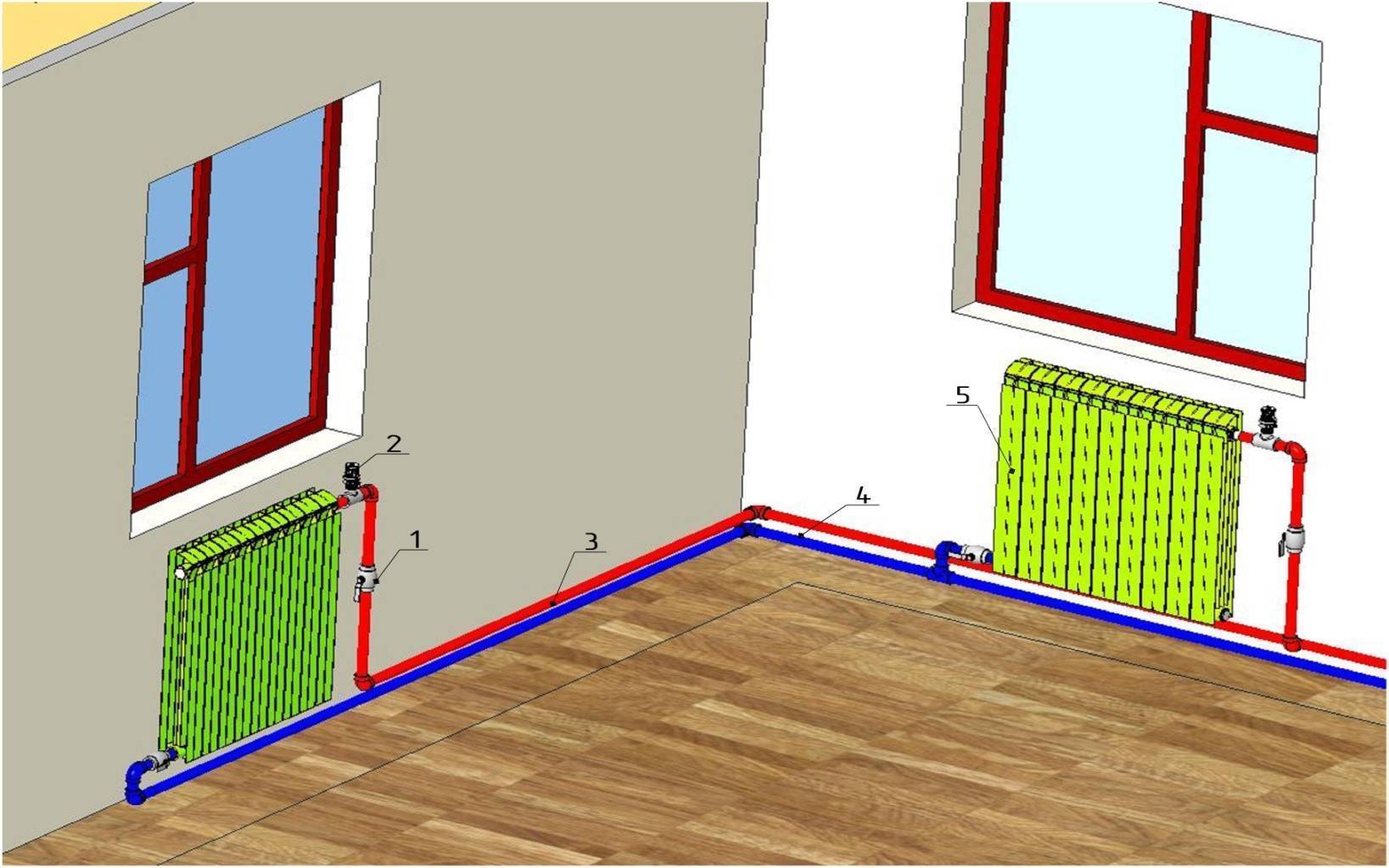 Двухтрубная система отопления частного дома: схемы, как сделать конструкцию своими руками