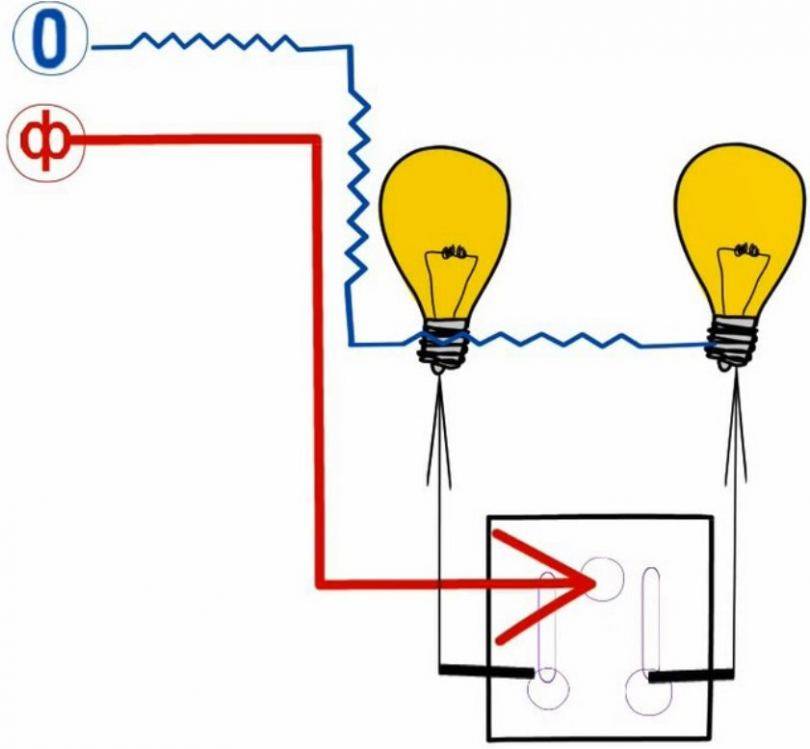 Схема подключения люстры на двухклавишный выключатель: инструкция по подключению