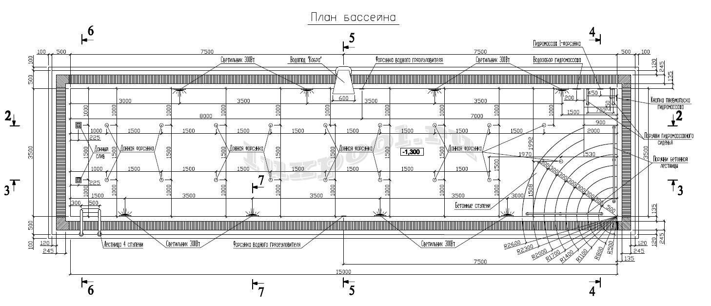 Типовой проект бассейна чертежи