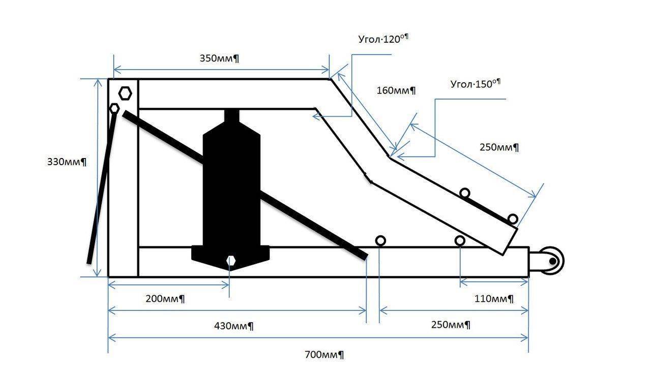 Подъемник для квадроцикла своими руками чертежи