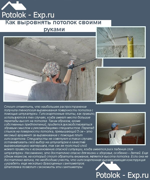 Штукатурка потолка своими руками. выравнивание потолка штукатуркой