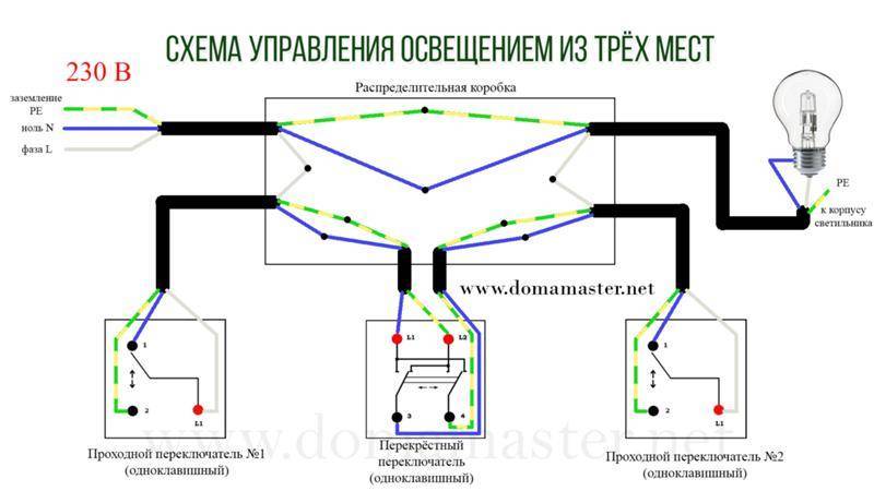 Как правильно подключить проходной выключатель: пошаговая инструкция и схема в блоге vira
