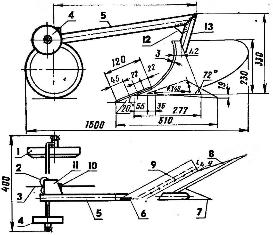 Плуг для мотоблока своими руками чертежи с размерами как изготовить
