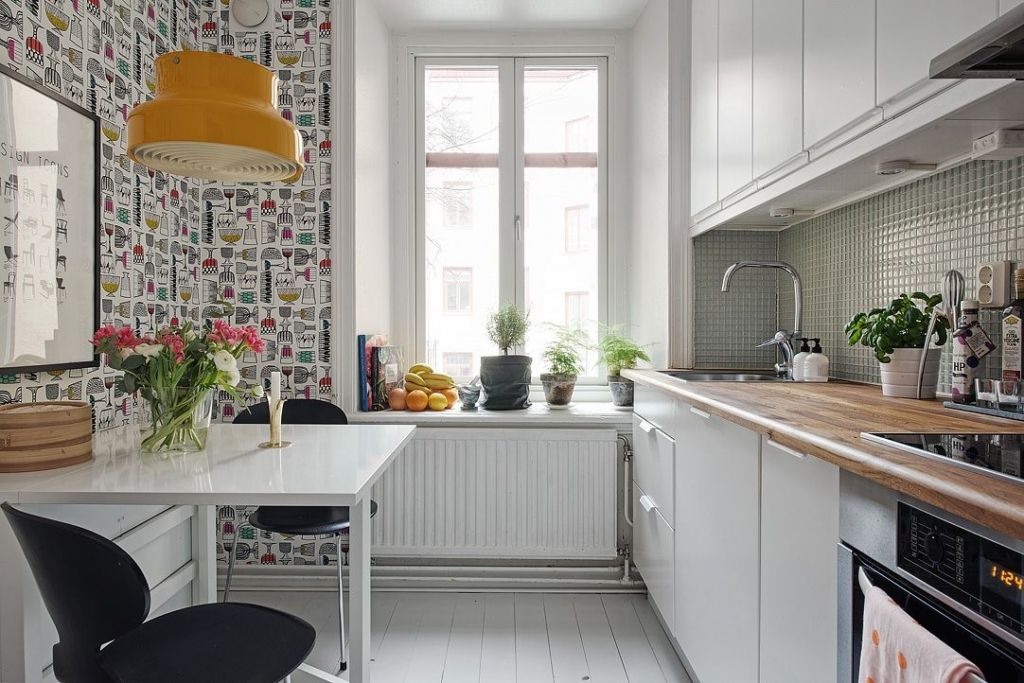 Какие обои выбрать для маленькой кухни и визуально увеличить пространство | ваша кухня