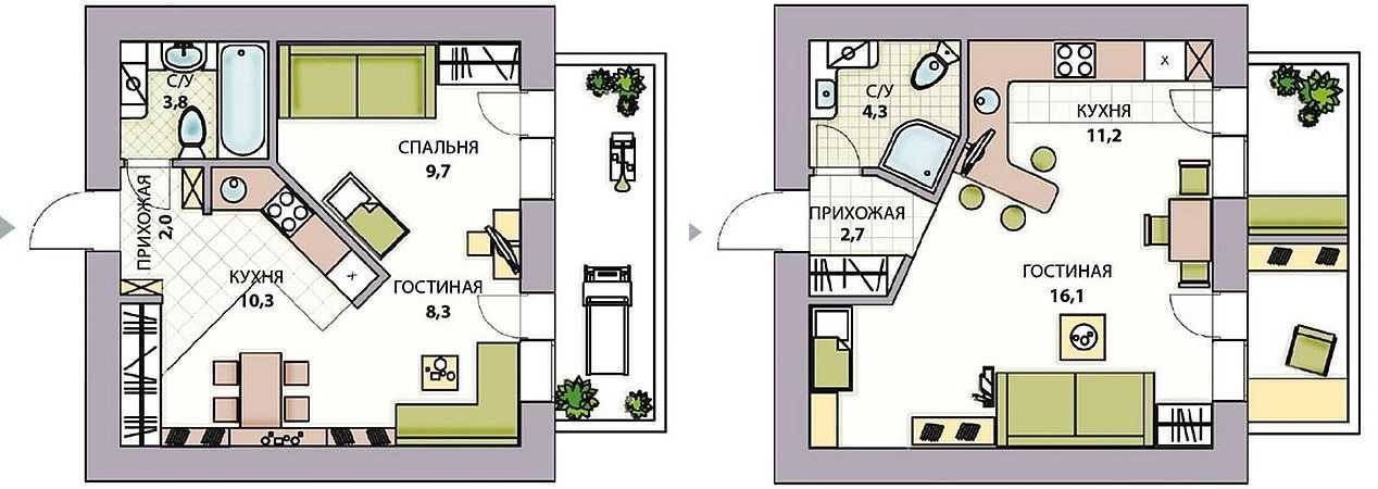 Перепланировка квартиры - дизайн интерьера и варианты перепланировки (видео + фото)