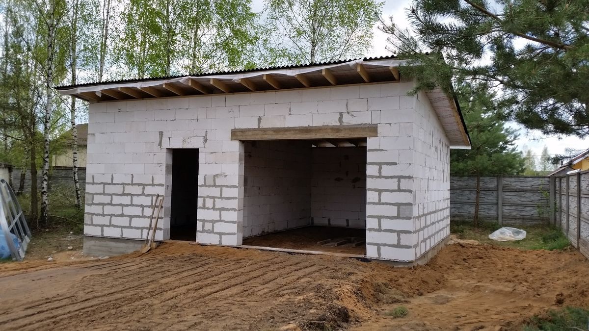 Как построить гараж 4х6 сколько нужно пеноблоков крыша скатная