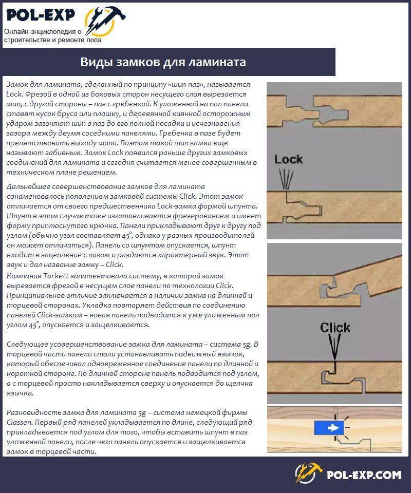 Замки ламината – виды, какой лучше (выбор мастера)
