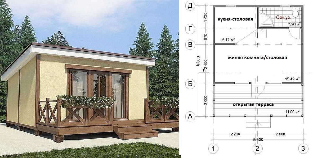 Каркасный дом 6х6 с односкатной крышей проекты