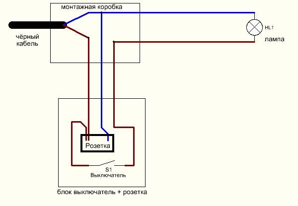 Трехклавишный выключатель с розеткой в одном корпусе схема подключения