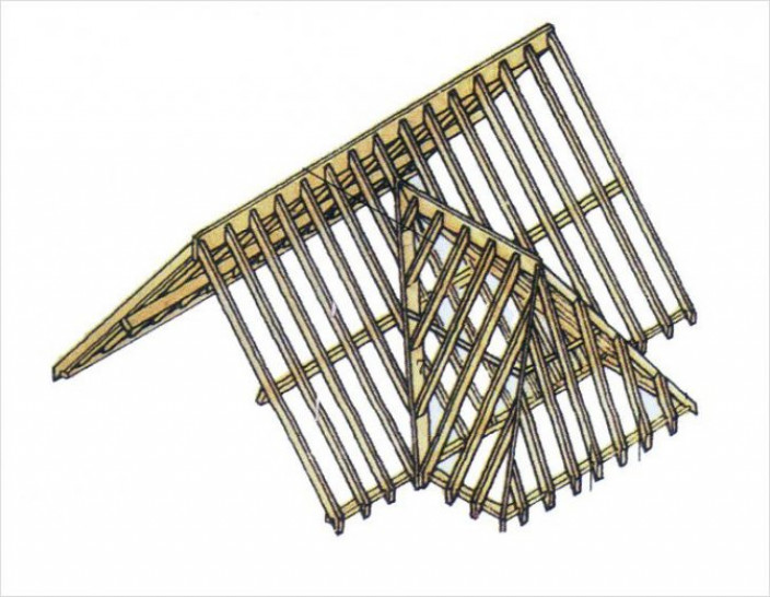 Стропильная система многощипцовая крыша чертеж