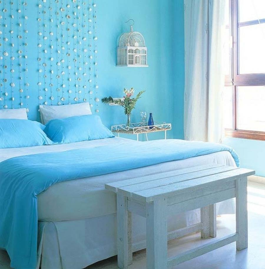 Дизайн комнат с голубыми обоями, фото спальни, детской, гостиной, кухни, примеры удачного сочетания белого, серого, золотого цвета с обоями голубыми