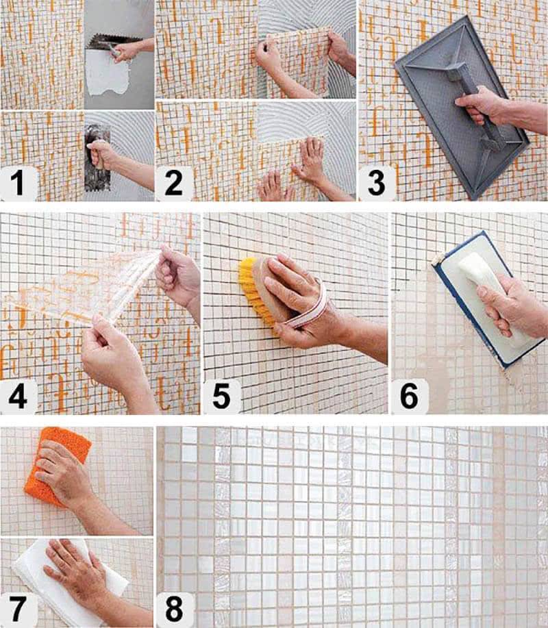 Мозаика на стену: как клеить на стены в ванной, как положить своими руками на пол, как правильно проводить работы по монтажу в небольших пространствах