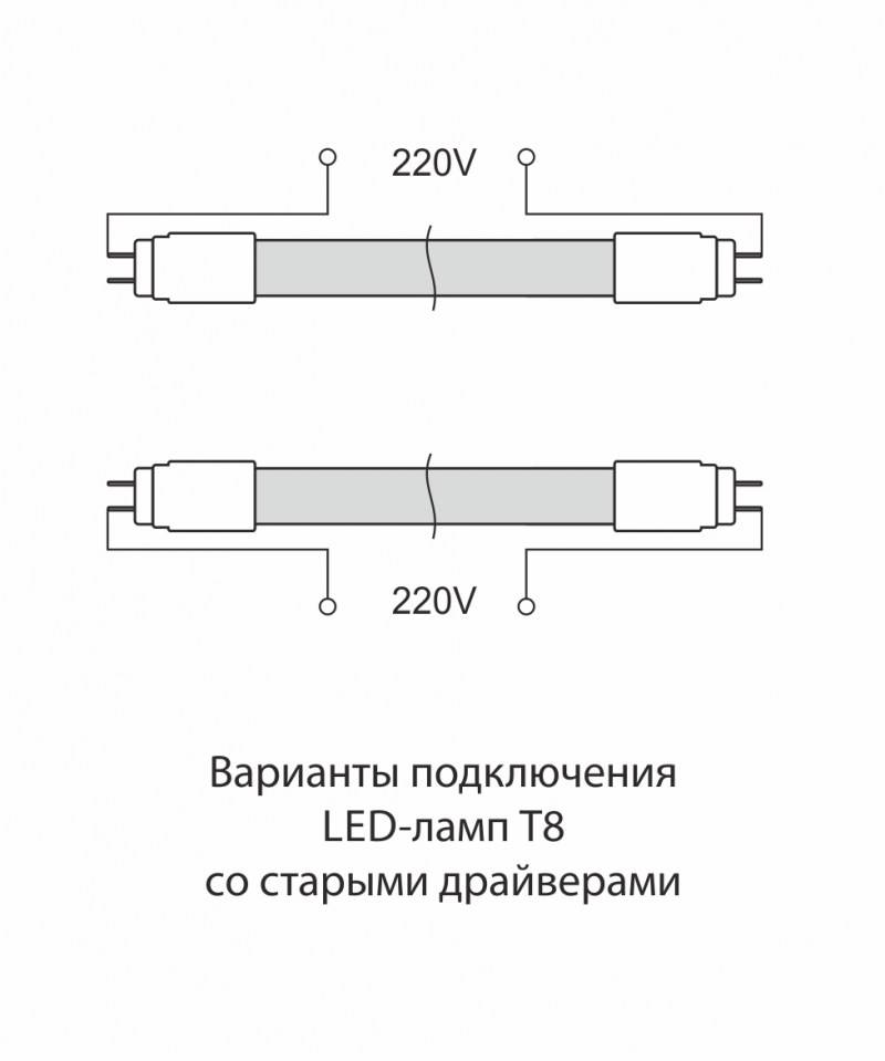 Схема подключения светодиодной трубки вместо люминесцентной лампы