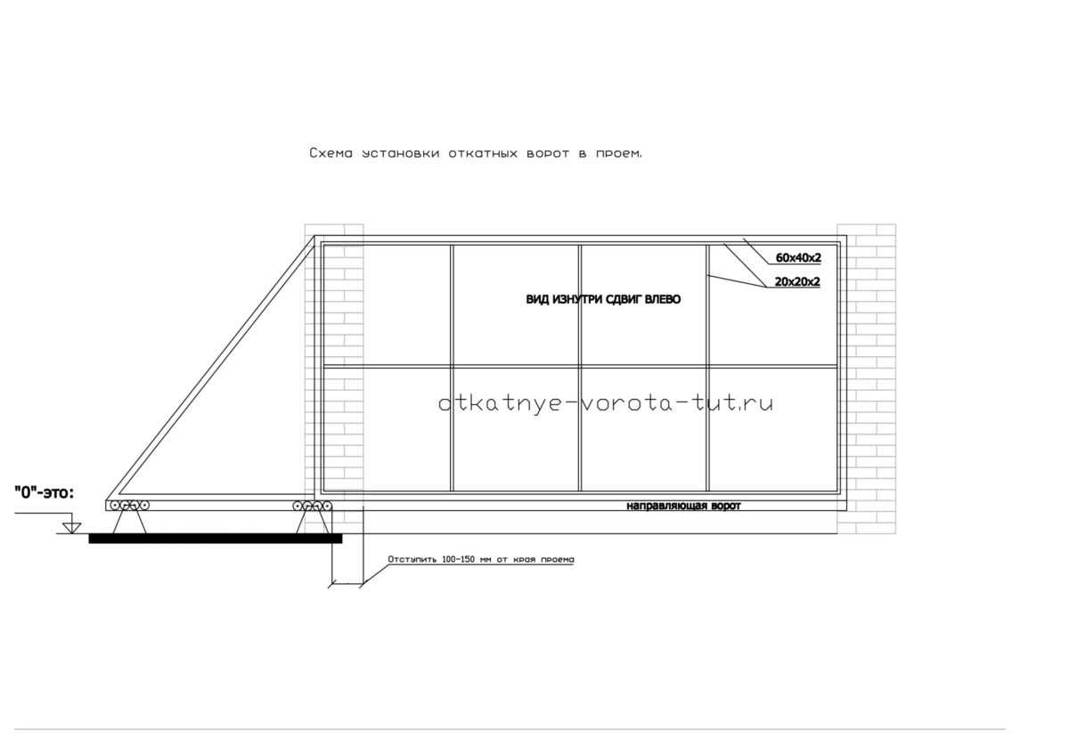 Откатные ворота своими руками пошаговая инструкция с чертежами без фундамента
