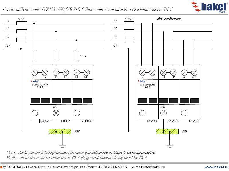 Устройство защиты от перенапряжения 380в схема подключения