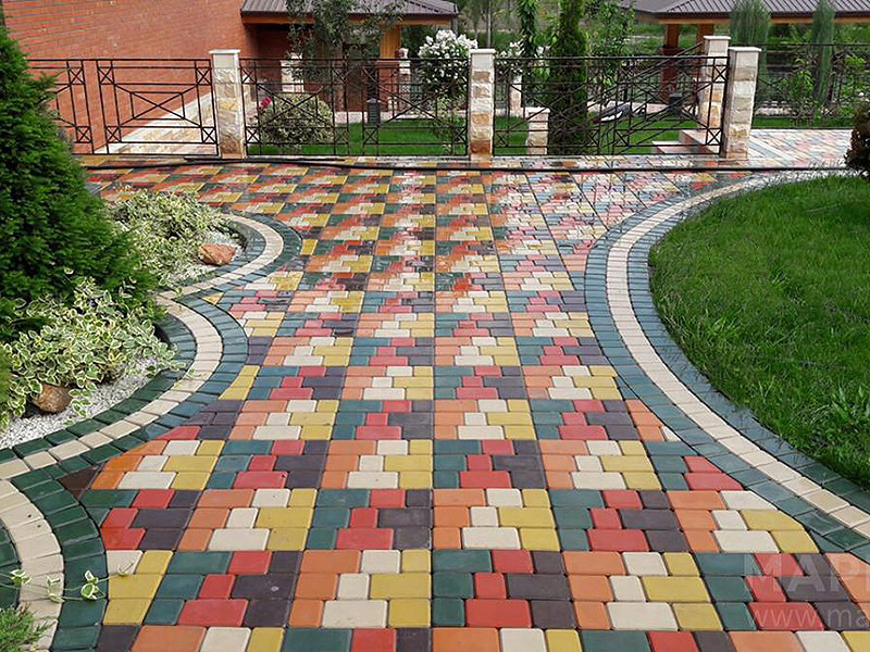 Дизайн двора (120+ фото) - тротуарная плитка для дорожек на даче