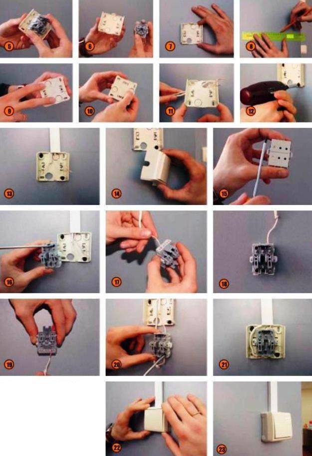 Порядок разборки выключателей света: одно-, двух- и трехклавишные выключатели