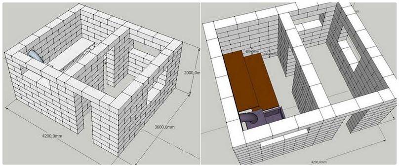 Проекты бань из керамзитобетонных блоков 4 на 4