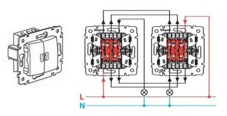 Подключения проходного выключателя legrand: схема, инструкция по установке