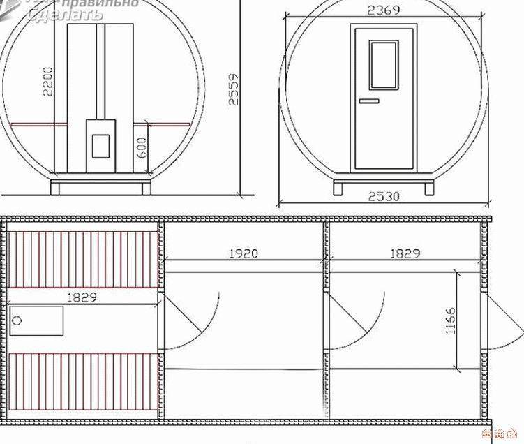 Баня бочка своими руками чертежи размеры